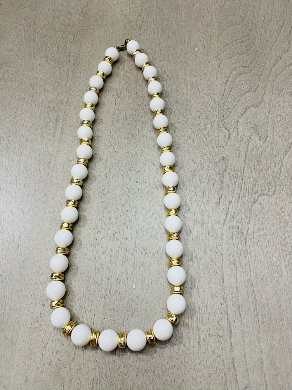 Classic White and Gold Beaded Necklace - Women Jewelry